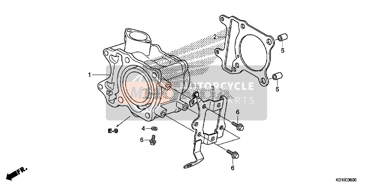 Honda SH125AS 2014 Cilindro per un 2014 Honda SH125AS